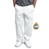 2019 pantalons d'hiver multi-poches hommes pantalon Cargo blanc polaire Hip Hop gris pantalons de survêtement mâle casual pantalon tactique Homme pantalon CJ19297c