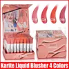 Karite Liquid Blush Cosmetics Rouge-Gel, cremiges Rouge, natürliche Schönheit, Make-up-Kosmetik, langanhaltendes flüssiges Rouge, 4 Farben
