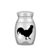 Chicken Engraved Cremation Memorial Urn Ashes Holder Aluminum Alloy Small Keepsake Urns for Human Pet Ashes 16x25mm3034