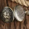 Steampunk Wolf Head Design Analog Quartz Pocket Watch Vintage Bronze Cool Necklace Chain Watches for Men Women