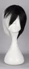 free shipping Charming beautiful Hot sell Quality New Women Cruella Deville Cosplay Wig Black White Synthetic Short Bob Wigs