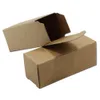 Brun Fällbara Kraft Paper Package Boxes Pure Color Gfit Box Läppstift Craft Essential Oil Roller Bottle Storage Carton 7 Storlekar tillgängliga
