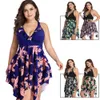 Sexy Print Plus Size Skirt Swimwear Women Two Piece Push Up Swimsuit Beachwear Bathing Suit Dress Large Bust Monokini 2xl~6xl Y19062901