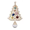 2019 hiver nouvelle série de perles broche micro-ensemble ocre broche de pin d'arbre de Noël de haute qualité tempérament de luxe dames accessoires de broche