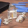 17 Herramientas de selección de bloqueo de PCS Conjunto profesional con 2 Locks de capacitación de práctica Clear Locks Tool Tool Bloqueo Conjunto de bloqueo para principiantes Pro Lock5653056