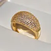 Handgemachte Luxus Schmuck 925 Sterling Silbergold Fill Pave White Sapphire CZ Diamant Edelsteine ​​Party Frauen Hochzeit Band Finger Ring Geschenk