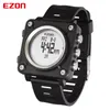 Ezon l012 moda masculina casual quadrado relógio digital esportes à prova d 'água multifuncional cronômetro de cronômetro relógios de compasso