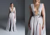 Paolo Sebastian 2020 SPLIT SLIT PROM Dresses Dubai ARABIC V NECK LACE DESIDE SEXIS SEXIS
