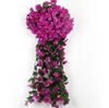 Artificial Flower 3D Real Touch Orchid Wisteria 90 cm Violet Vine Wall Hanging Rattan 90 cm Violet Vine Hanging Silk Vine Flowers2603545