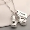 Modeschmuck Vintage Silber Ich kann Boxhandschuhe DIY kreativer Anhänger Halskette Schmuck Freundschaft, guter Freund, Schlüsselbeinkette Geschenk 499