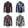 Mens Tops Autumn Printed Casual Fashion Work Long Sleeve Lapel Shirts Slim Fit 20221