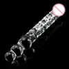 Domi 30 * 4.5cm Transparent Crystal Sex Toy Män Stora Penis Beads Anal Plug Big Women Glass Dildo S627