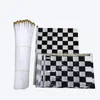 14X21cm preto e branco Bandeira Checkered que compete bandeiras mão que acena pequenas bandeiras Birthday Party Decoration ZC1429