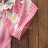 Nouveau design bébé filles mode tenues d'été INS vente chaude floral jarretelles T-shirt tops + pantalon blanc 2pcs ensemble fille boutique vêtements