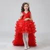 Maßgeschneiderte 2020 Tailed Pure Girl's Pageant Dresses Color Girl Stage Dresses und Trailing Tail Host Lace Bow Princess Dresses