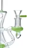 Green Purple Heady Glass Recycler Hookahs With Showehead Perc Klein Dab Rigs Water Bong Water Pipes Oil Rig XL-2062