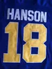 Hanson Brothers Charlestown Hockey Jerseys #16 Jack #17 Steve #18 Jeff Slapshot 영화 유니폼 더블 스티치 이름 및 번호