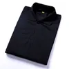 紳士服夏半袖ポロ固体スリムシャツ男性グレーカジュアルレギュラーポロ通気性ボタン黒、白のシャツ