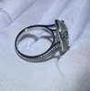 choucong Grande anello di lusso in argento sterling 925 con taglio a cuscino 8ct diamante cz fedi nuziali di fidanzamento per gioielli da donna