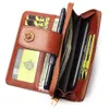 Designer-Women Wallet Genuine Leather Business Clutch Bag Detachable Wristband Wallet Slidable Phone Clip Design Multi-function Bag