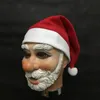 Copricapo integrale per simulazione maschera in lattice di Babbo Natale di Natale con berretto rosso per Natale