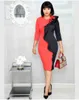 2019 새로운 도착 우아한 패션 스타일 아프리카 여성 O 넥 플러스 크기 무릎 길이 드레스 L-3XL
