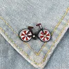 Pin esmaltado de bicicleta roja, insignia de bicicleta de dibujos animados, broche de solapa, bolsos de tela vaquera, cuello de camisa, regalo de joyería genial para niños y amigos