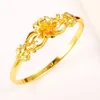 Boder Bangle de patrón de flores nupciales para mujer Dama de 18 km de oro amarillo llenado de oro hermoso regalo2141304