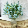 Rose 1 Bouquet 10 Köpfe Mini Künstliche Seidenblume Flores Braut Home Hochzeit Dekoration gefälschte Pfingstrosenblume18011576