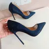 Real photo Fashion Women shoes sexy lady blue strass crystal Point toe Stiletto heels bride wedding pumps 12cm 10cm 8cm large size 44