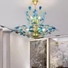 Lustres LED modernes Creative Agate Lampes suspendues en fer uniques Salle à manger Chambre Salon Lustre Éclairage décoratif bleu MYY