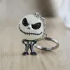 Halloween mardröm före jul Keychain Keyring Jack Skellington Hanger Mask Nyckelkedjor Huvudet glödde i den mörka figuren leksak