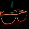 Occhiali el semplici El Wire Fashion Neon LED Light Up Otturatore a forma di Glow Occhiali da sole Rave Costume Party DJ Occhiali da sole luminosi CF28