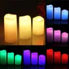 3pcs / set cilíndrico colorido Remote Control Vela Temporário Flameless LED Candle Light Alterando Único Home Decor