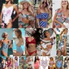 2019 Yeni stiller Tek Parça Mayo bikini seksi iki adet Üçgen bikini Mayo lady seksi Çiçek Ruffles Sıcak Mayo Yastıklı sutyen Bikini