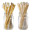 Gold Heart Star Stripe Chevron Paper Straws Baby Shower Decoration Party Wedding Halloween Christmas Event Supplies JK1909XB9684279