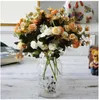 Kunstbloemen Carnation Bouquet 11 Bloemhoofden Bruiloft Bruids Boeket Home Decoraties Zijde Bloemen Moederdag Gift