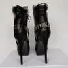 RONTIC handgemaakte vrouwen enkellaarsjes sexy stiletto hoge hakken laarzen puntige neus elegante zwarte partij schoenen vrouwen plus ons maat 5-15