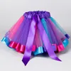 Filles tutu jupes princesse ballet jupe enfants vêtements de créateurs bébé arc-en-ciel mini jupes scénile de dance wear pettiskirts ceinture danse ski1529721