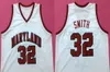 Maryland Terrapins College Joe Smith # 32 Beyaz Retro Basketbol Jersey Erkek Dikişli Özel Numarası Adları