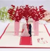 DoreenBeads Carte 3D creative Carta di benedizione del matrimonio Carta pieghevole per sposa e sposo Carta pieghevole fai-da-te per invito alla festa di nozze GB659