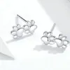 S925 Sterling Silver Ear Stud Cat Pet Footprint Kolczyki Biżuteria Body Prezent dla kobiet i dziewcząt