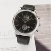 Mens kijkt naar topmerk luxe baas beroemde horloges mode casual lederen mannen horloges quartz horlogeklok heren relogio masculino drop