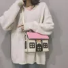 Tasarımcı-Kadınlar Hasp Omuz Çantaları Yaratıcı Garip Ev Çanta Omuz Çantası Çanta Küçük Kare Messenger Çanta Bolso Mujer #t