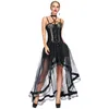 Noir Et Léopard Steampunk Corset Robe Vintage Gothique Vêtements Robes Showgirl Burlesque Costume Femmes Sexy Corselet Corpet