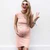 夏のファッション妊娠中のマママタニティドレスカジュアルクルーネック半袖ドレスデザイナーレディースプラスサイズの服
