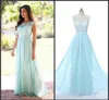 2019 Cheap Coral Mint Mint Green Longo Júnior Júnior Vestido de Promoção Rendas Chiffon Estilo Country Beach Drawnes Dresses Vestidos Formal Vestidos A Real Picture 2