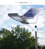 2019 NUEVA farola solar LED 20W 30W 40W 50W 100W Alto brillo 3030 LED IP65 Luz de inundación solar para exteriores