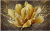 fond d'écran moderne pour le salon Peinture à l'huile secours fleur fleur clignotant or 3d mur de fond TV stéréo