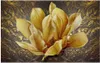 modern wallpaper for living room Oil painting flower relief flashing gold flower 3d stereo TV background wall